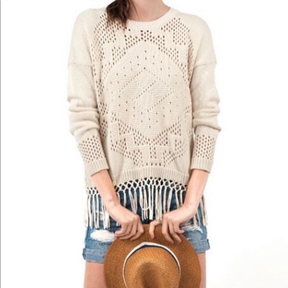Fall Fringe cotton sweater